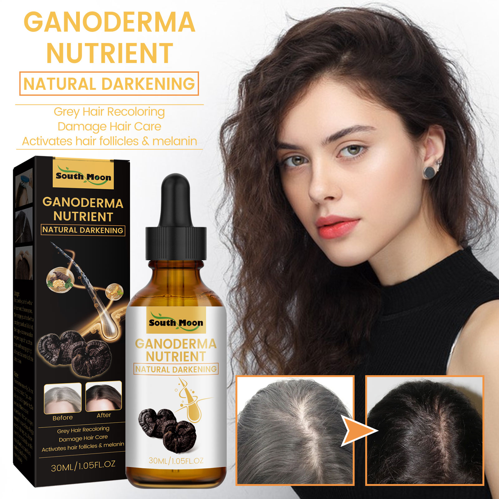 Root Stimulator Liquid - Black Ganoderma Lucidum Hair Liquid Clean