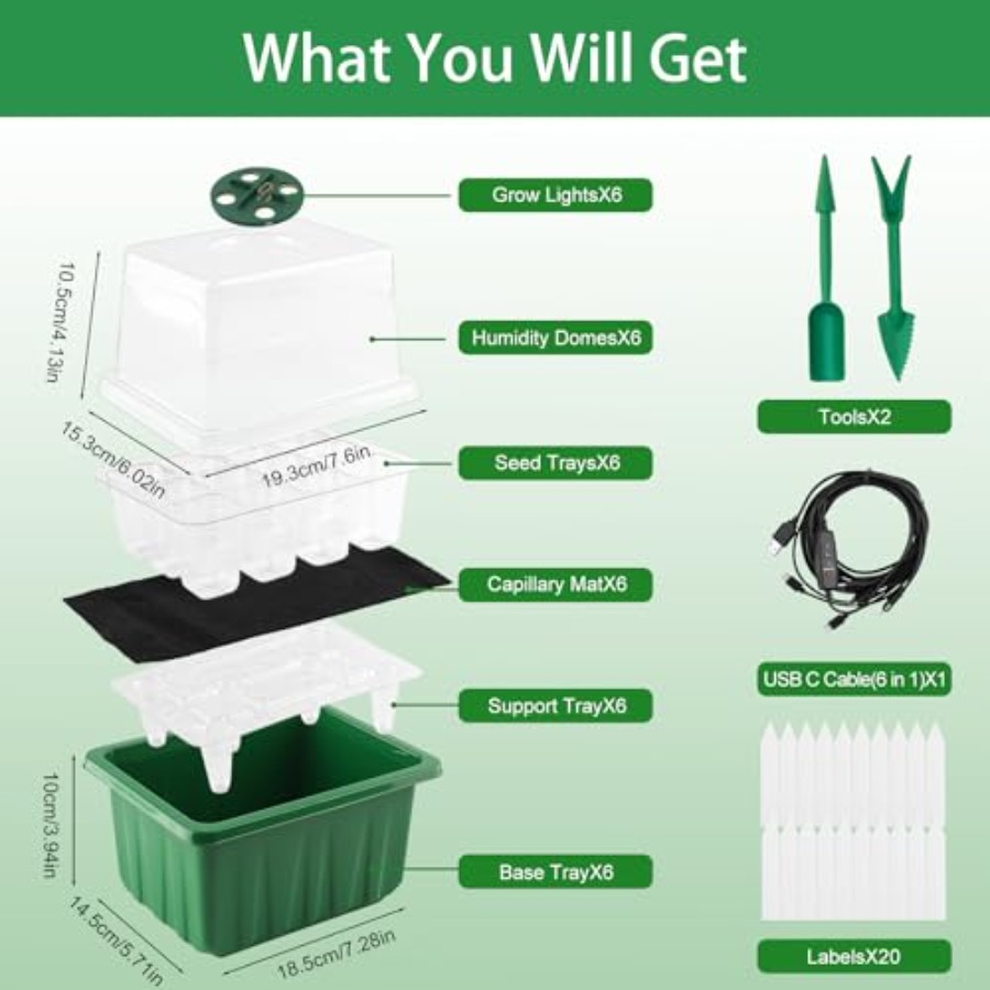 Seed Starter Tray with Light 6 - Humidity Dome Kit review and price