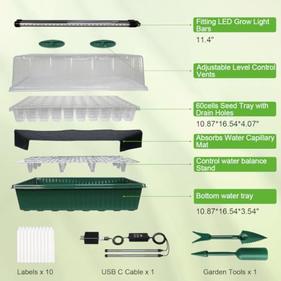 Seed Starter Tray with Grow Li - Humidity Dome Kit review and price
