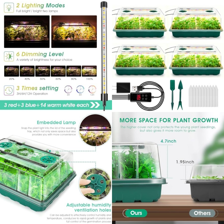 Seed Starter Tray with Grow Li - Humidity Dome Kit review and price