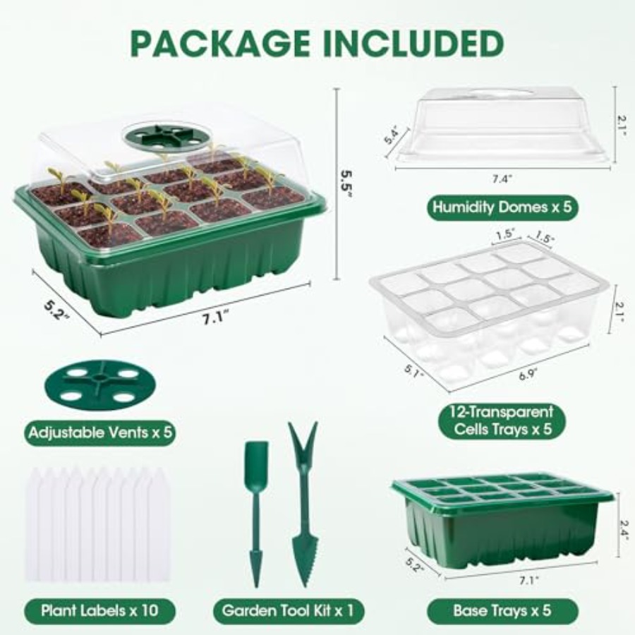 5 Packs Seed Starter Tray with - Humidity Dome Kit review and price